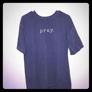 Comfort Colors Tops - Gray/blue t-shirt: pray. Size: large. Mildly worn Comfort Colors Tops - Gray/blue t-shirt: pray. Size: large. Mildly worn